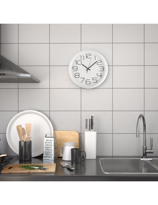 WHITE KITCHEN CLOCK 30CM MODEL OTTO