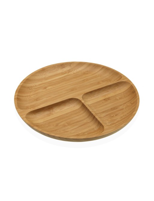 ESSENSTELLER MIT 3 BAMBUSFÄCHERN 25 cm