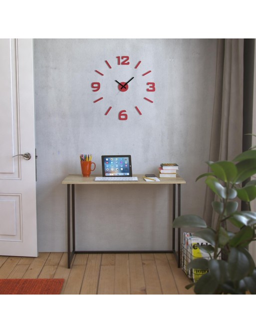 HORLOGE AUTOCOLLANT ROUGE MODÈLE ADAM