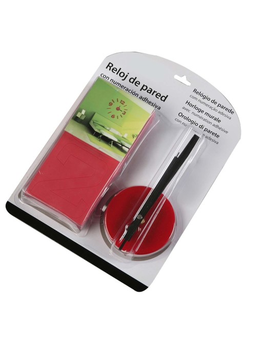 HORLOGE AUTOCOLLANT ROUGE MODÈLE ADAM