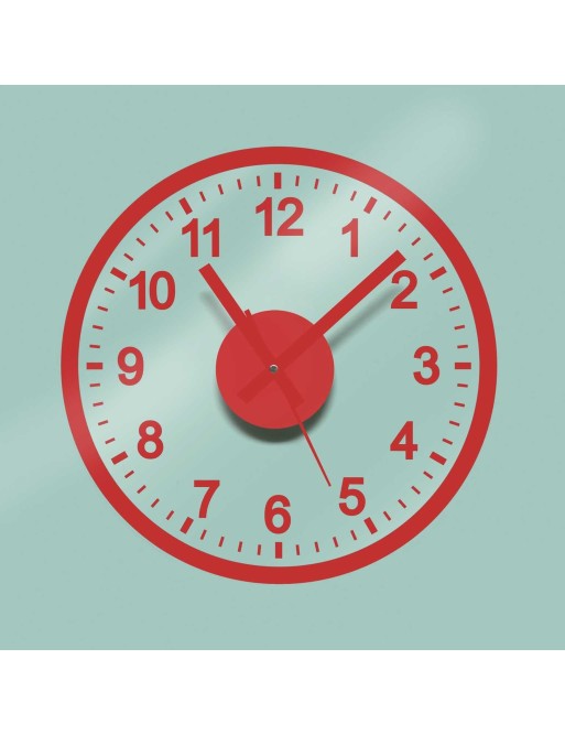 HORLOGE ADHÉSIF COMPLET ROUGE