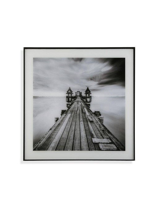 CADRE AVEC MODÈLE DE PONT EN VERRE