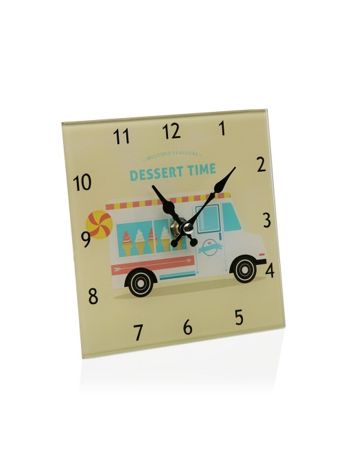 GLASS WALL CLOCK 15CM. MODEL DESSERT