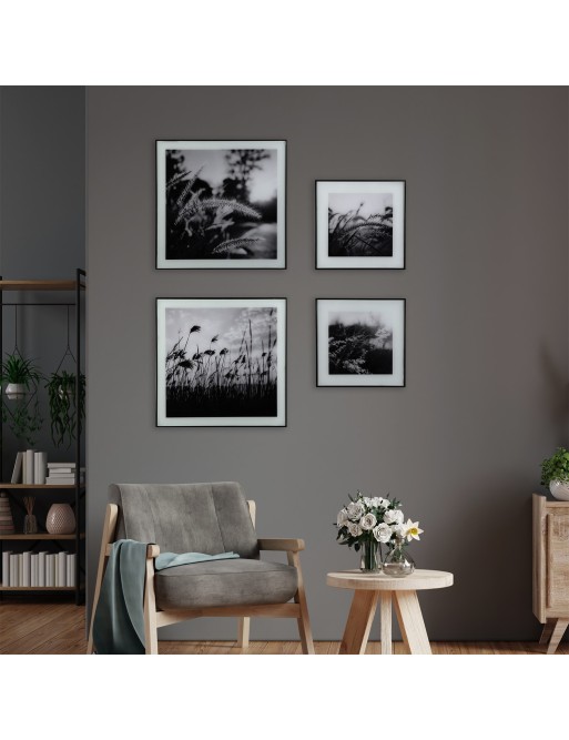 BLACK & WHITE FIELD WALL PAINTING 50X50CM BLACK & WHITE FIELD WALL PAINTING 50X50CM