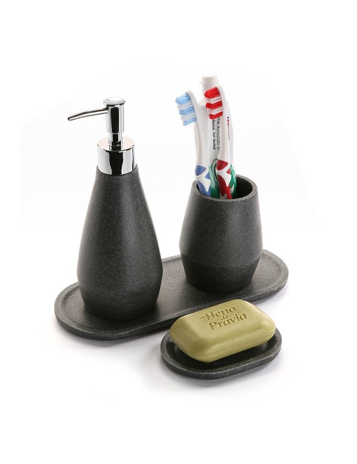 GREY POLYRESIN CUP 10x8.5 CM