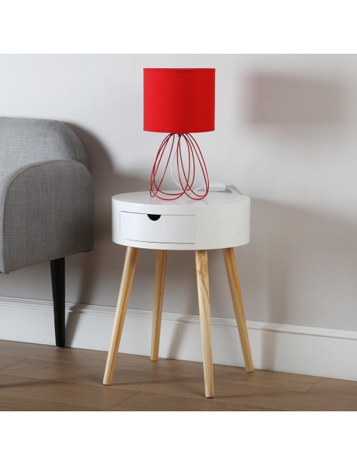 LAMPARA DE MESA MILA ROJA