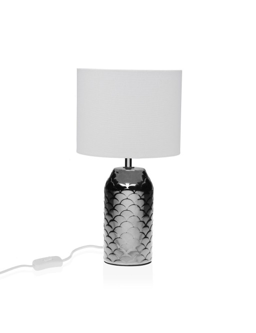 LAMPE DE TABLE EN PORCELAINE ARGENTÉE MODÈLE RÉDUIT