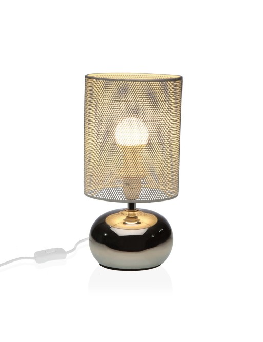 LAMPE DE TABLE EN PORCELAINE ARGENTÉE MODÈLE RHINO