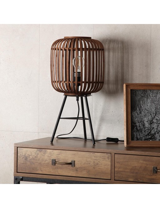 BROWN BAMBOO TABLE LAMP