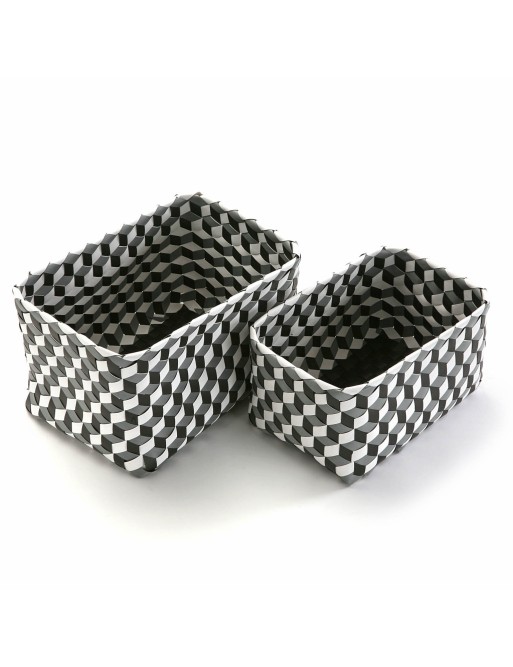 SET OF 2 GREY RECTANGULAR BASKETS AJE MODEL