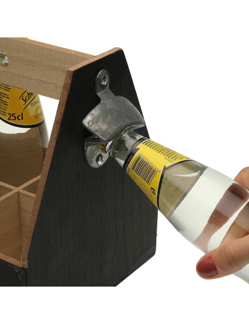 CAJA PARA ALMACENAJE DE 6 BOTELLAS Y ABRIDOR CAJA PARA ALMACENAJE DE 6 BOTELLAS Y ABRIDOR