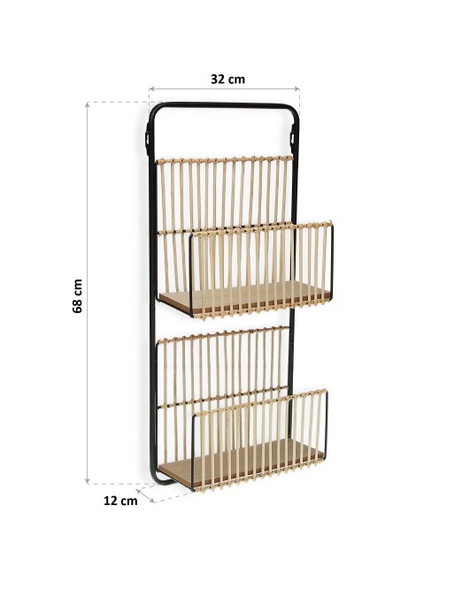 ZEITSCHRIFTENHALTER AUS METALL UND RATTAN. MODELL 55
