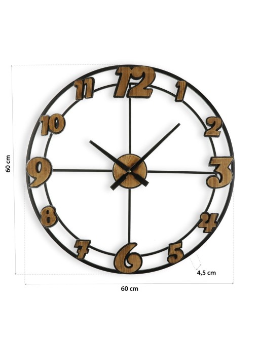 WOOD AND IRON WALL CLOCK 60CM. MODEL GABRIEL