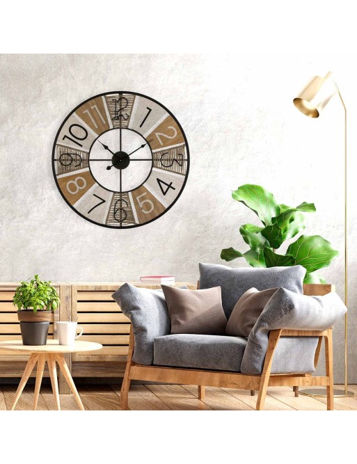 HORLOGE MURALE EN BOIS Ø 58. MODÈLE DANTE HORLOGE MURALE EN BOIS Ø 58. MODÈLE DANTE