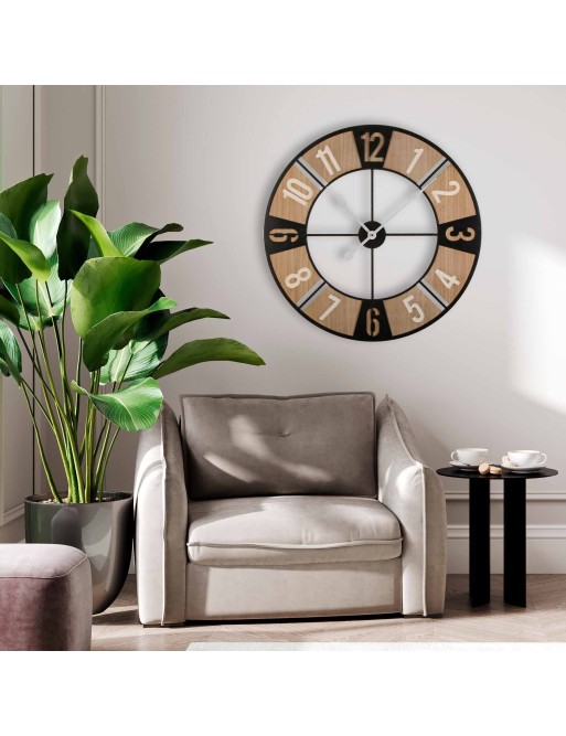 HORLOGE MURALE EN BOIS Ø 60 MODÈLE ADONIS HORLOGE MURALE EN BOIS Ø 60 MODÈLE ADONIS