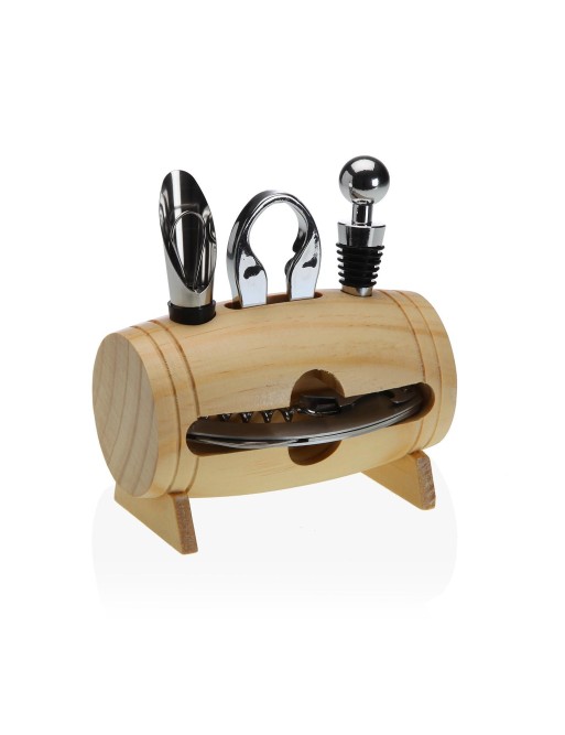 SET DE VINO MODELO BARRIL CON 4 UTENSILIOS