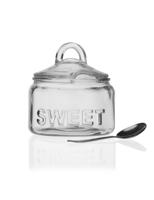 SUGAR BOWL AND SPOON SET 12x11.5 cm