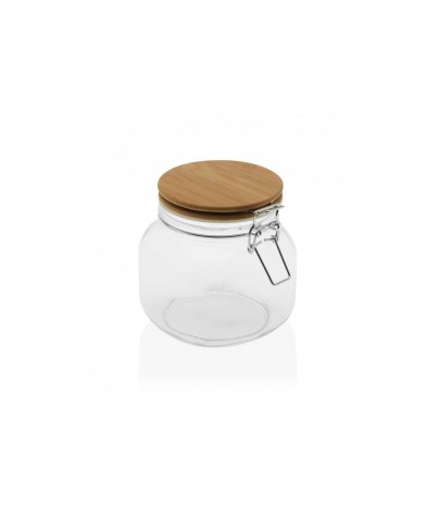GLASS JAR WITH BAMBOO LID...