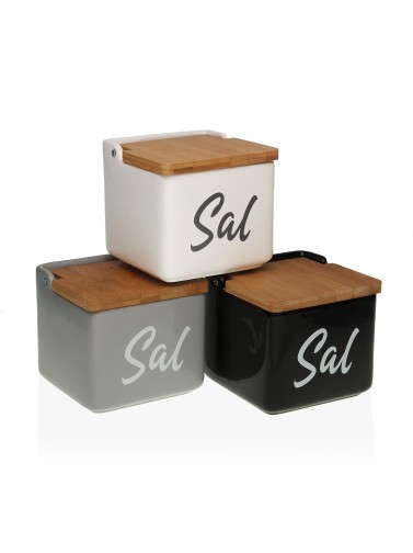 PACK DE TRES SALEROS MODELO BLANCO, GRIS Y NEGRO