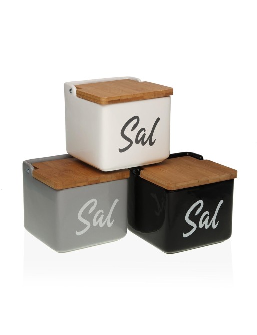 PACK OF THREE WHITE, GRAY AND BLACK MODEL SALT SHAKERS