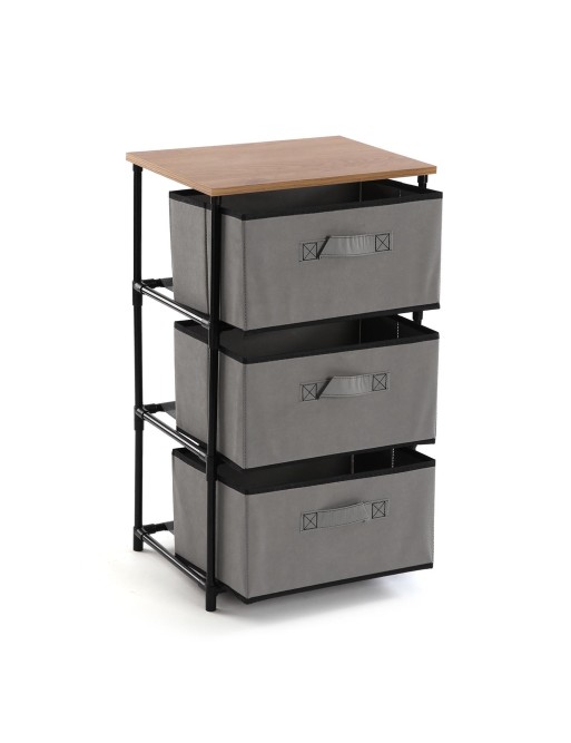 CHEST OF DRAWERS WITH 3 DRAWERS IN LIGHT GREY CHEST OF DRAWERS WITH 3 DRAWERS IN LIGHT GREY