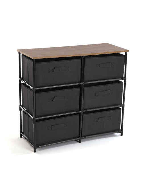 COMMODE À 6 TIROIRS GRIS FONCÉ MODÈLE JENNY COMMODE À 6 TIROIRS GRIS FONCÉ MODÈLE JENNY