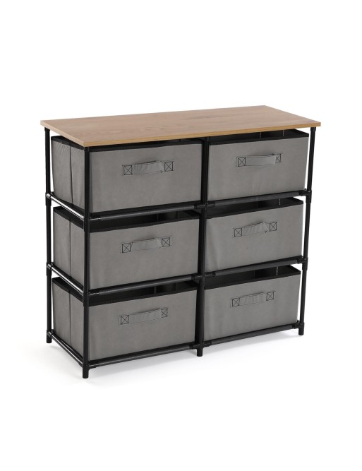 CHEST OF DRAWERS WITH 6 DRAWERS LIGHT GREY MODEL JENNY