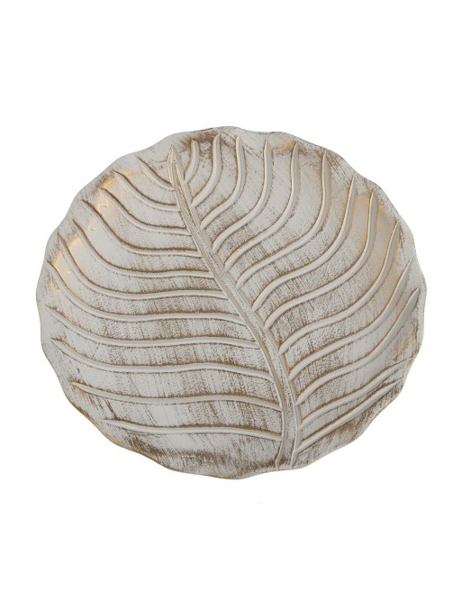 CENTRE DE TABLE ROND MODÈLE FEUILLE BLANC CENTRE DE TABLE ROND MODÈLE FEUILLE BLANC