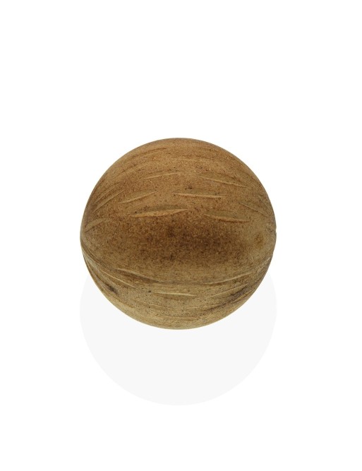 FIGURA DE ESFERA DECORATIVA DE MADERA EN COLOR MARRON FIGURA DE ESFERA DECORATIVA DE MADERA EN COLOR MARRON