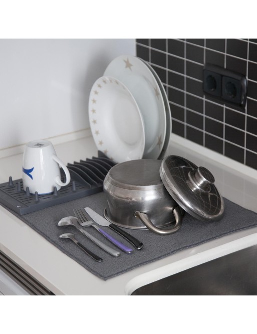 ESCURREPLATOS CON PAÑO COLOR GRIS