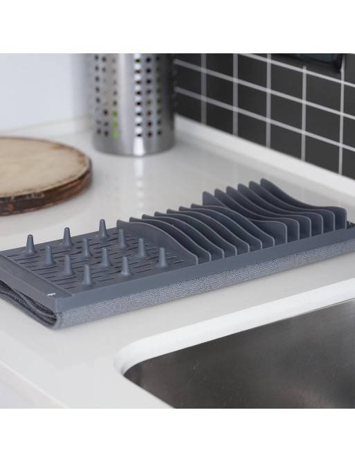 DISH DRAINER WITH GREY CLOTH DISH DRAINER WITH GREY CLOTH