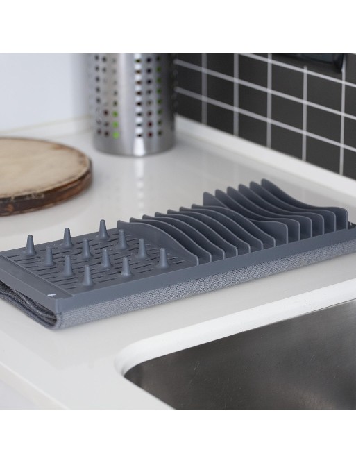 ESCURREPLATOS CON PAÑO COLOR GRIS