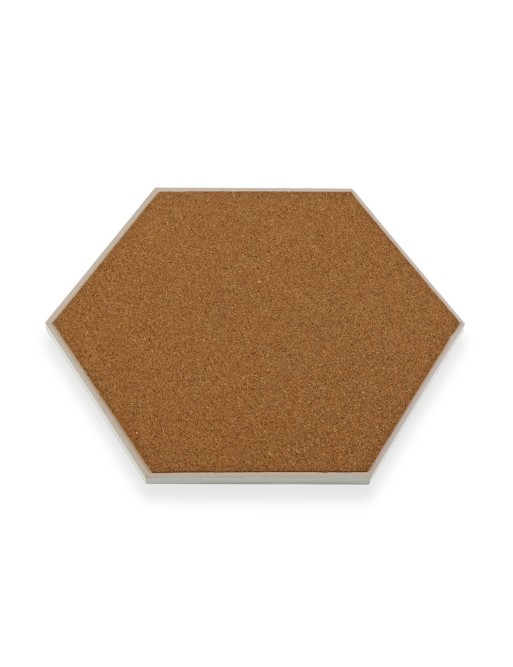 SET DE TABLE EN CÉRAMIQUE AVEC BASE EN LIÈGE HEXAGONAL MODÈLE 12 UNITÉS