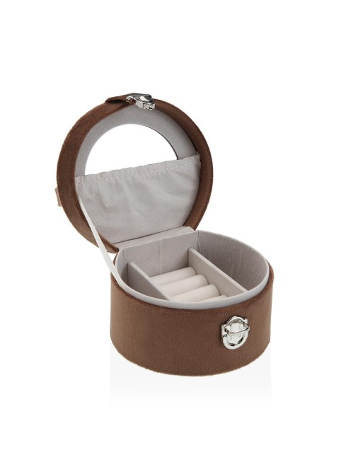 ROUND JEWELRY BOX IN BROWN MODEL TERCIO