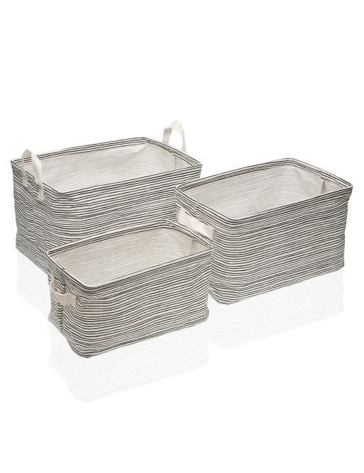 SET OF 3 RECTANGULAR BASKETS MODEL BLACK LINES