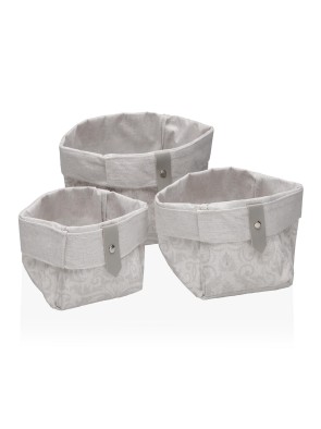 SET OF 3 SQUARE DAMASK MODEL BASKETS