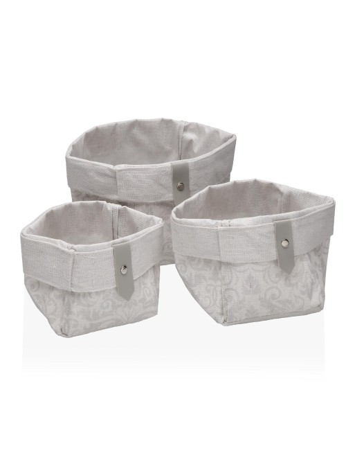 SET OF 3 SQUARE DAMASK MODEL BASKETS