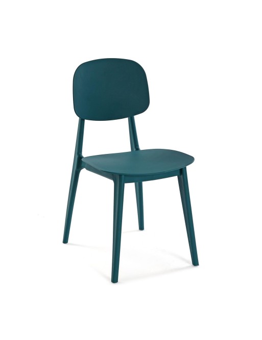 SILLA COLOR AZUL ASIENTO PROPILENO Y PATAS DE MADERA SILLA COLOR AZUL ASIENTO PROPILENO Y PATAS DE MADERA