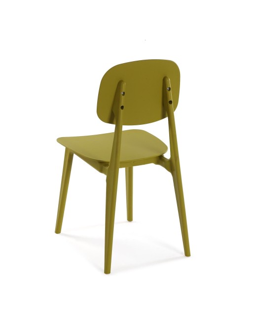 CHAISE COULEUR MOUTARDE, ASSISE EN PROPYLÈNE, MODÈLE SILVIA