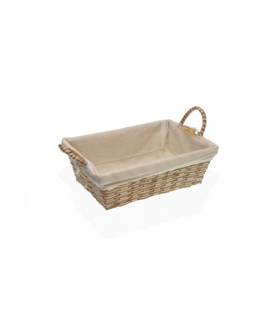 WHITE FABRIC BASKET WITH...