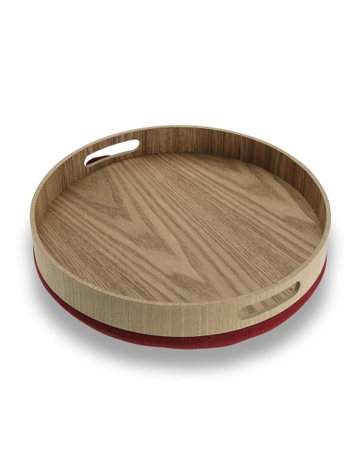 SET OF 2 PUFFS WITH RED CHLOR TRAY OLIVER MODEL