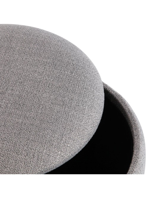 LOT DE 2 POUFS AVEC RANGEMENT GRIS CLAIR MODÈLE ERIK