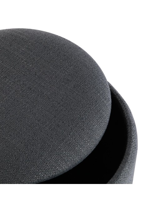 LOT DE 2 POUFS AVEC RANGEMENT GRIS FONCÉ MODÈLE ERIK