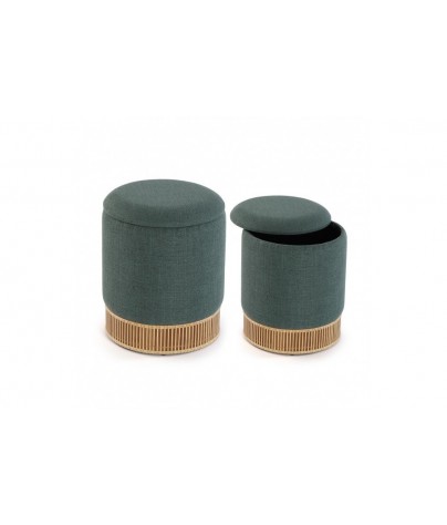 SET OF 2 POUFS WITH GREEN...