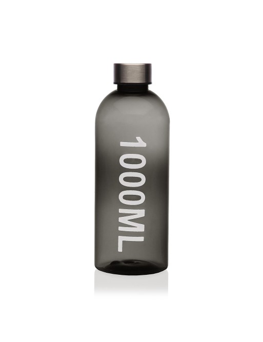 BOUTEILLE EN PLASTIQUE GRIS AVEC BOUCHON EN ACIER INOXYDABLE 1000 ml BOUTEILLE EN PLASTIQUE GRIS AVEC BOUCHON EN ACIER INOXYDABLE 1000 ml