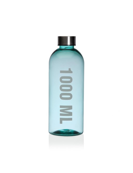 BOUTEILLE EN PLASTIQUE BLEU AVEC BOUCHON EN ACIER INOXYDABLE 1000 ml BOUTEILLE EN PLASTIQUE BLEU AVEC BOUCHON EN ACIER INOXYDABLE 1000 ml