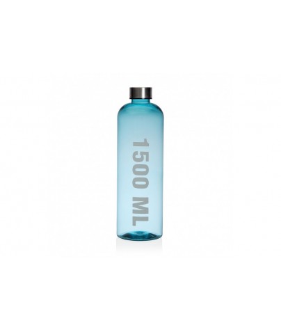 BLUE PLASTIC BOTTLE WITH...