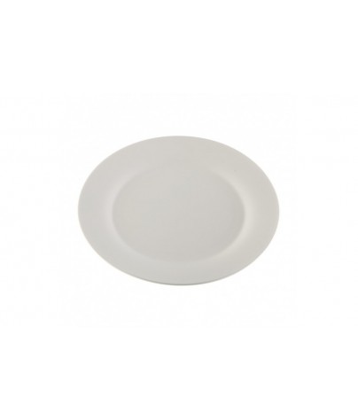 FLAT ROUND PLATE WHITE 27 cm