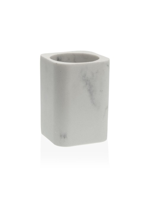 WHITE BATHROOM BRUSH HOLDER CUP MARBLE MODEL