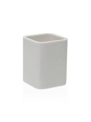 WHITE BATH BRUSH HOLDER MODEL PETER